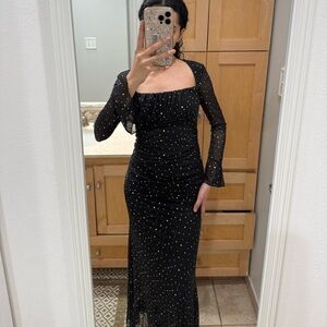 Black Long Sleeve Dress with Sparkles